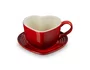 Caneca Coração com Pires 200ml Vermelho Cerise - Le Creuset