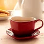 Caneca Coração com Pires 200ml Vermelho Cerise - Le Creuset