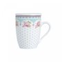 Caneca de Porcelana Super White com Tampa e Filtro Amélia Verde/Branca 340ml - Lyor