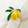Conj. 4 Anéis P/ Guardanapo Limão Siciliano Zinco Dourado