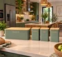 Conjunto 4 Caixas Organizadoras Cozinha Metal Verde com Tampa de Bambu - In Casa
