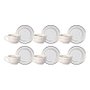 Conjunto C/ 6 Xíc. Chá Filete com Pires Branco Pérola Premium Edition - Alleanza Ceramica