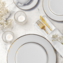 Conjunto C/ 6 Xíc. Chá Filete com Pires Branco Pérola Premium Edition - Alleanza Ceramica