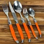 Conjunto de 6 Facas Luxo com Cepo de Madeira Laranja - Laguiole La Tour