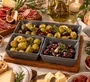 Conjunto Petisqueira Bowl Cerâmica Bandeja em Madeira 4peças - In Casa