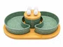Conjunto Petisqueira Porcelana e Bambu Verde Granito 8 Peças - In Casa