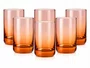 Copo Baixos Canon em Vidro Laranja 240ml 06 Peças - L`hermitage