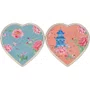 Duo Prato Coração Pink Blue Peony 22,5cm - Tea Delight