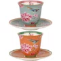 Duo Xícara de Café Blue Orange Peony 80ml - Tea Delight