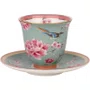 Duo Xícara de Café Blue Orange Peony 80ml - Tea Delight