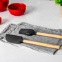 Espátula Raspadora Bambu e Silicone Preto - Kitchenaid