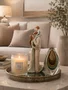 Figura Decorativa Familia de Resina 12cm X 11cm X 28,5cm