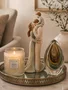 Figura Decorativa Familia de Resina 12cm X 11cm X 28,5cm