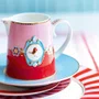 Jarra Pequena Medallion Rosa Vermelho Love Birds