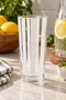 Jogo 6 Copos Alto Acrilico Listras Branca 600ml - Btc