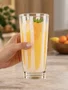 Jogo 6 Copos Alto Acrilico Listras Branca 600ml - Btc