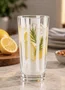 Jogo 6 Copos Alto Acrilico Listras Branca 600ml - Btc