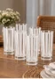Jogo 6 Copos Alto Acrilico Listras Branca 600ml - Btc
