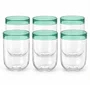 Jogo 6 Copos em Vidro com Detalhe Verde 480ml - In Casa