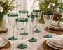 Jogo 6 Taças em Vidro com Detalhe Verde 280ml - In Casa