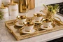Jogo 8 Peças para Cha Aurine 220ml Branco e Dourado - Full Fit