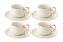 Jogo de 8 Peças para Chá Rêve Blanc New Bone China com Filado Dourado - Full Fit