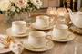 Jogo de 8 Peças para Chá Rêve Blanc New Bone China com Filado Dourado - Full Fit