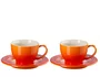 Kit 2 Canecas 200ml Expresso com Pires Laranja Flame - Le Creuset