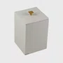 Lixeira Quadrada Linho Fosco 18x27cm Ouro Escovado - Resimetal
