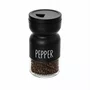Pimenteiro de Vidro com Tampa Metal Preto 120ml