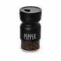 Pimenteiro de Vidro com Tampa Metal Preto 120ml