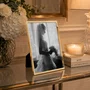 Porta Retrato de Aco Inox Classic Dourado 13x18