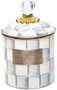 Pote Courtly Check Quadriculado Cinza 12cm - Mackenzie Childs