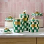 Pote Courtly Check Quadriculado Verde 14cm - Mackenzie Childs