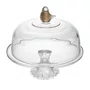 Prato para Bolo de Cristal com Pe e Tampa Bird 30 Cm