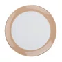 Prato Raso Branco com Borda Pintada e Filete de Ouro 6 Peças - Mameg