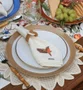 Prato Raso Branco com Borda Pintada e Filete de Ouro 6 Peças - Mameg