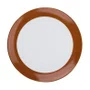 Prato Raso Branco com Borda Pintada e Filete de Ouro 6 Peças - Mameg