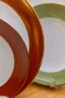 Prato Raso Branco com Borda Pintada e Filete de Ouro 6 Peças - Mameg