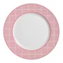 Prato Raso Laços Grid Rosa 6Pçs - Alleanza