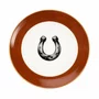 Prato Sobremesa Porcelana de Ferradura Filete de Ouro 6 Peças - Mameg