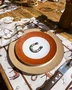 Prato Sobremesa Porcelana de Ferradura Filete de Ouro 6 Peças - Mameg