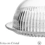 Queijeira de Cristal com Tampa Império 20x20x13,5cm - Wolff