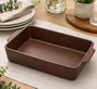 Refratario de Ceramica Marrom Matte 36x22 Cm