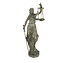 Figura Decorativa de Resina Dama da Justiça Prateada