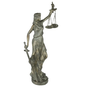 Figura Decorativa de Resina Dama da Justiça Prateada