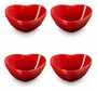Set 4 Mini Bowls Coração Vermelho Cerise - Le Creuset