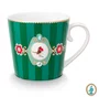 Set Caneca Chá 3 Peças Medallion Stripes Verde Esmeralda - Pip Studio