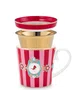 Set Caneca Chá 3 Peças Medallion Stripes Vermelho Rosa - Pip Studio