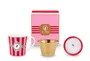 Set Caneca Chá 3 Peças Medallion Stripes Vermelho Rosa - Pip Studio